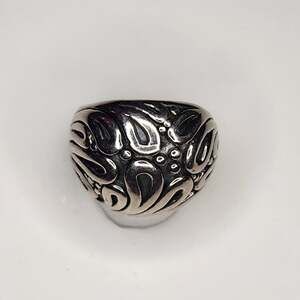 Hagit Sterling Silver Swirl Teardrop Dome Ring 925 Israel